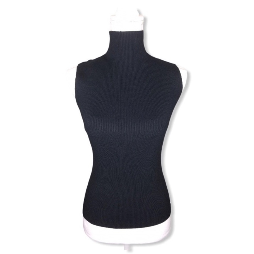 Sold out - Black Ribbed Turtleneck Sleeveless Sweater Top